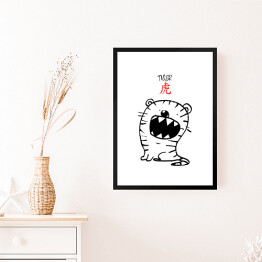 Obraz w ramie Chińskie znaki zodiaku - tygrys