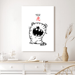 Obraz na płótnie Chińskie znaki zodiaku - tygrys