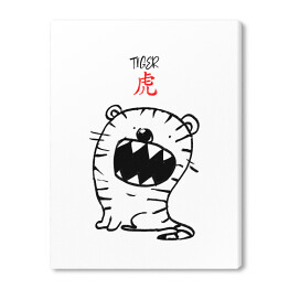 Obraz na płótnie Chińskie znaki zodiaku - tygrys
