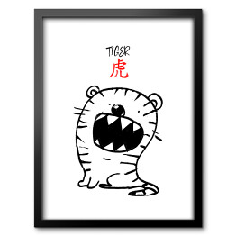 Obraz w ramie Chińskie znaki zodiaku - tygrys