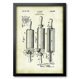 Obraz w ramie G. Klempp - patenty na rycinach vintage