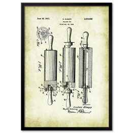 Plakat w ramie G. Klempp - patenty na rycinach vintage