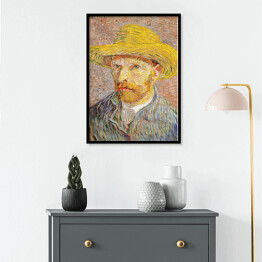 Plakat w ramie Vincent van Gogh Autoportret w słomkowym kapeluszu. Reprodukcja