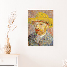 Plakat Vincent van Gogh Autoportret w słomkowym kapeluszu. Reprodukcja