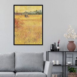 Plakat w ramie Vincent van Gogh Pole pszenicy z widokiem na Arles. Reprodukcja obrazu
