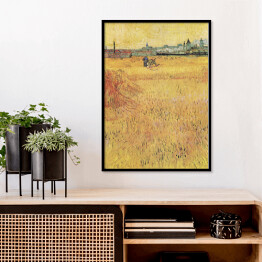 Plakat w ramie Vincent van Gogh Pole pszenicy z widokiem na Arles. Reprodukcja obrazu