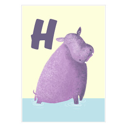 Plakat Alfabet - H jak hipopotam
