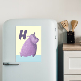 Magnes dekoracyjny Alfabet - H jak hipopotam