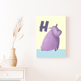Obraz na płótnie Alfabet - H jak hipopotam