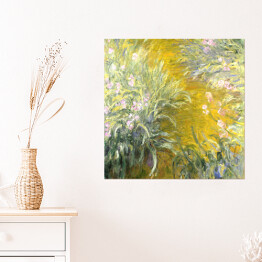 Plakat samoprzylepny Claude Monet Ścieżka i irysy Reprodukcja obrazu