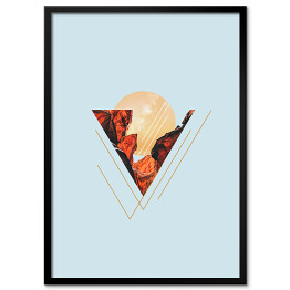 Plakat w ramie Geometria i natura - skały i księżyc