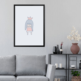 Obraz w ramie Księżniczka w koronie - ilustracja