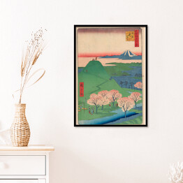 Plakat w ramie Utugawa Hiroshige New Fuji, Meguro. Reprodukcja