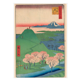 Plakat samoprzylepny Utugawa Hiroshige New Fuji, Meguro. Reprodukcja