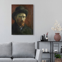 Obraz na płótnie Vincent van Gogh Autoportret z ciemnym filcowym kapeluszem. Reprodukcja