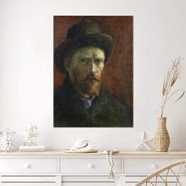 Plakat samoprzylepny Vincent van Gogh Autoportret z ciemnym filcowym kapeluszem. Reprodukcja