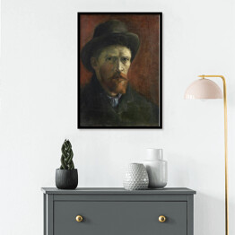 Plakat w ramie Vincent van Gogh Autoportret z ciemnym filcowym kapeluszem. Reprodukcja