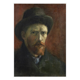 Plakat samoprzylepny Vincent van Gogh Autoportret z ciemnym filcowym kapeluszem. Reprodukcja