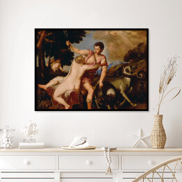 Plakat w ramie Tycjan "Venus and Adonis"