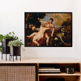Obraz w ramie Tycjan "Venus and Adonis"
