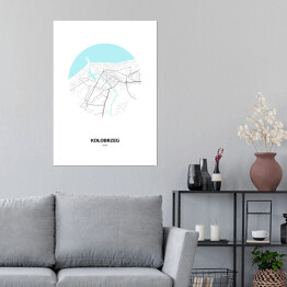 Plakat samoprzylepny Mapa Kołobrzegu w kole