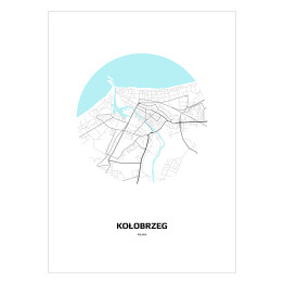 Plakat Mapa Kołobrzegu w kole