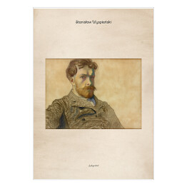 Plakat samoprzylepny Stanisław Wyspiański "Autoportret" - reprodukcja z napisem. Plakat z passe partout