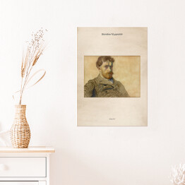 Plakat samoprzylepny Stanisław Wyspiański "Autoportret" - reprodukcja z napisem. Plakat z passe partout