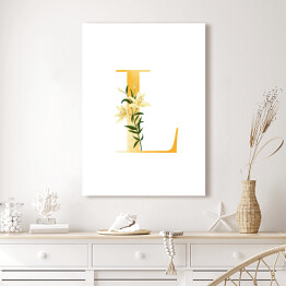 Obraz na płótnie Roślinny alfabet - litera L jak lilia