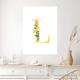 Plakat Roślinny alfabet - litera L jak lilia