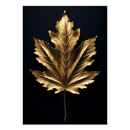 Plakat samoprzylepny Czarno złoty liść