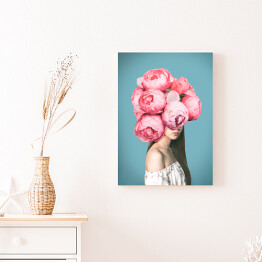 Obraz klasyczny Kobieta z różowymi kwiatami