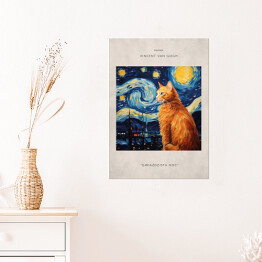 Plakat Portret kota inspirowany sztuką - Vincent van Gogh "Gwiaździsta noc"