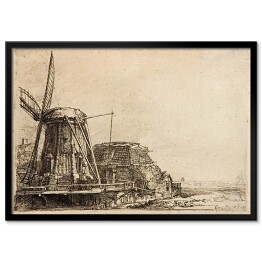 Plakat w ramie Rembrandt "Wiatrak" - reprodukcja