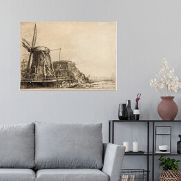 Plakat samoprzylepny Rembrandt "Wiatrak" - reprodukcja