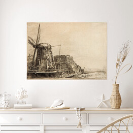 Plakat samoprzylepny Rembrandt "Wiatrak" - reprodukcja