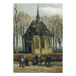 Plakat samoprzylepny Vincent van Gogh Kościół Reformowany w Nuenen. Reprodukcja