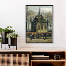 Plakat w ramie Vincent van Gogh Kościół Reformowany w Nuenen. Reprodukcja