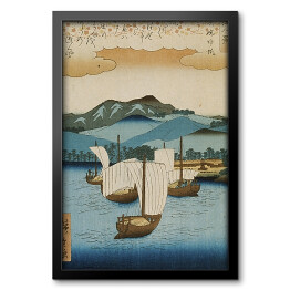 Obraz w ramie Utugawa Hiroshige Returning Sails at Yabase. Reprodukcja obrazu