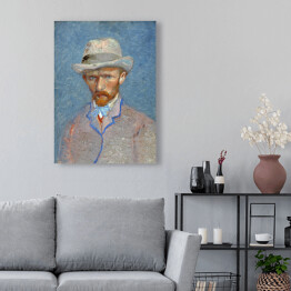 Obraz na płótnie Vincent van Gogh Autoportret w szarym słomkowym kapeluszu. Reprodukcja
