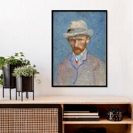 Plakat w ramie Vincent van Gogh Autoportret w szarym słomkowym kapeluszu. Reprodukcja