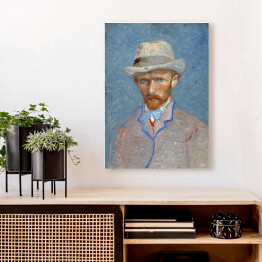 Obraz na płótnie Vincent van Gogh Autoportret w szarym słomkowym kapeluszu. Reprodukcja