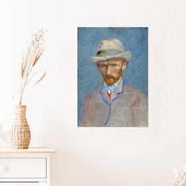Plakat Vincent van Gogh Autoportret w szarym słomkowym kapeluszu. Reprodukcja