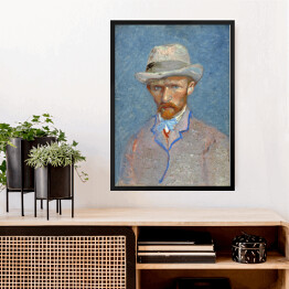 Obraz w ramie Vincent van Gogh Autoportret w szarym słomkowym kapeluszu. Reprodukcja