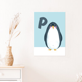 Plakat samoprzylepny Alfabet - P jak pingwin