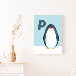 Obraz na płótnie Alfabet - P jak pingwin