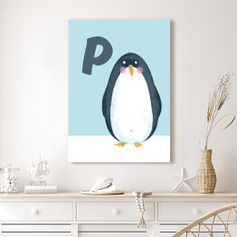 Obraz na płótnie Alfabet - P jak pingwin