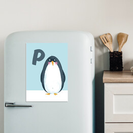 Magnes dekoracyjny Alfabet - P jak pingwin