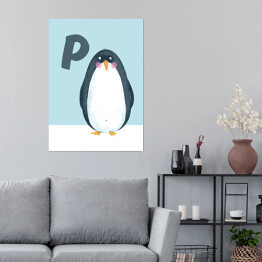 Plakat Alfabet - P jak pingwin