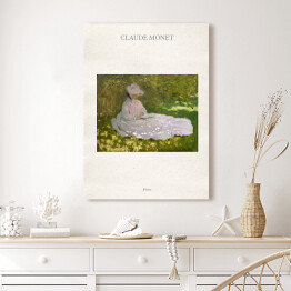 Obraz na płótnie Claude Monet "Wiosna" - reprodukcja z napisem. Plakat z passe partout